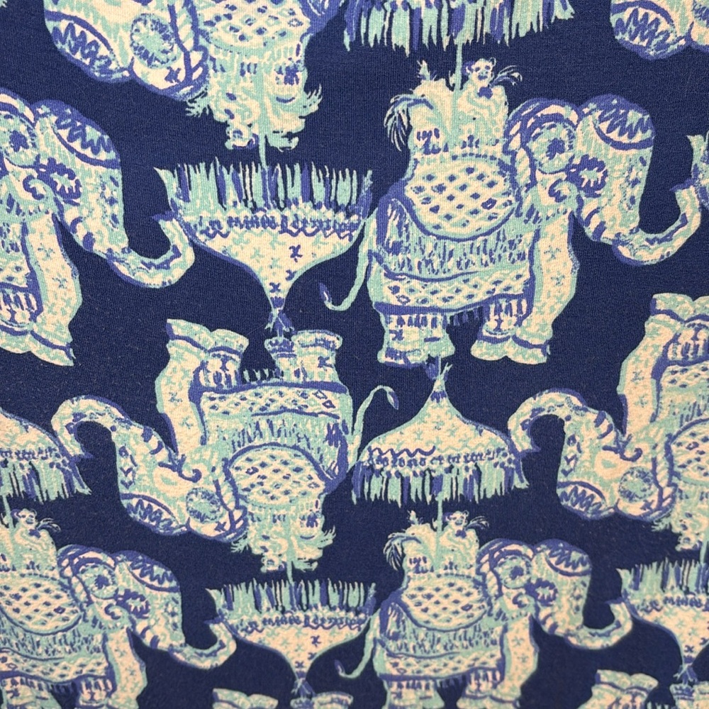 Lilly Pulitzer Sophie Dress Joy Ride Elephants Blue White